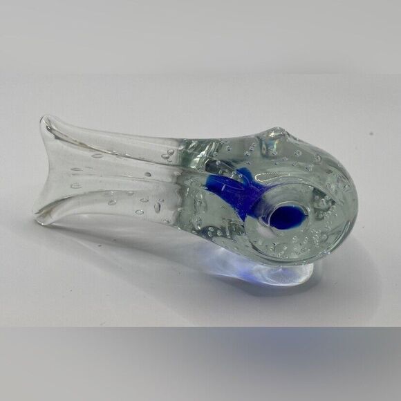Vintage Blown Glass Art Bird Figure Paperweight 5 x 3.5” - Picture 6 of 6